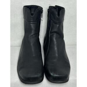 La Canadienne Lined Side Zip Waterproof Ankle Boots Black Women's 7M
